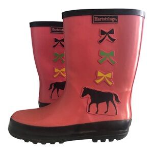 Hartstrings Pink Boots with Bow and Horse Accents